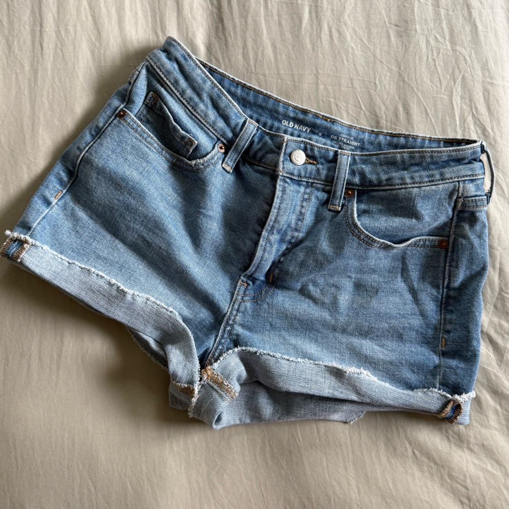 High Rise OG Straight Denim Cutoff Shorts